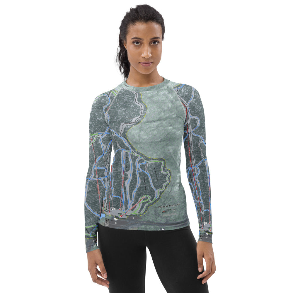 Wildcat Mountain, New Hampshire Ski Trail Map Women's Base Layer Top