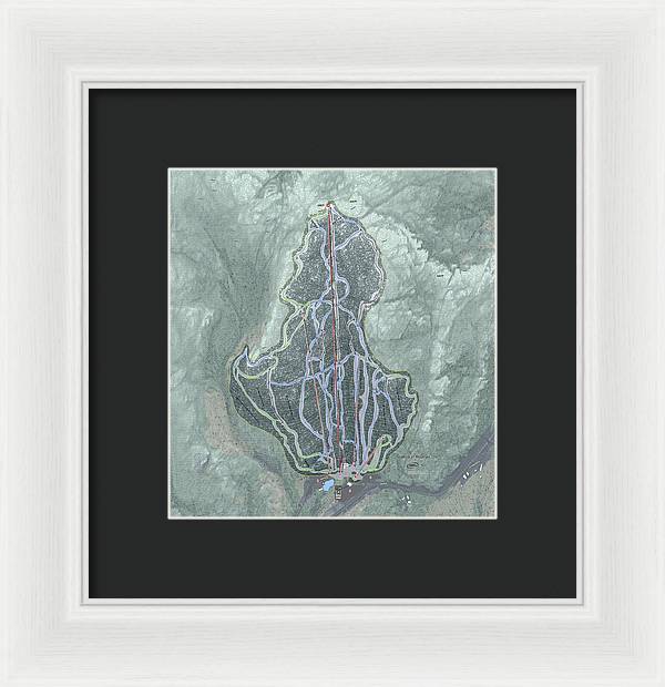 Wildcat Mountain Ski Trail Map  - Framed Print - Powderaddicts