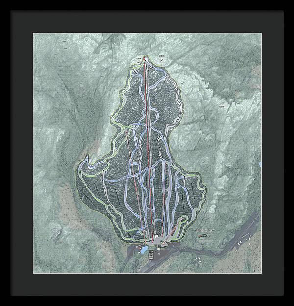 Wildcat Mountain Ski Trail Map  - Framed Print - Powderaddicts