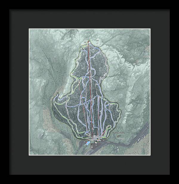 Wildcat Mountain Ski Trail Map  - Framed Print - Powderaddicts