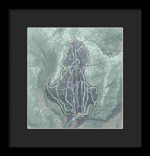 Wildcat Mountain Ski Trail Map  - Framed Print - Powderaddicts