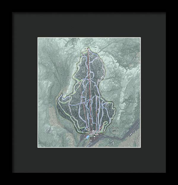 Wildcat Mountain Ski Trail Map  - Framed Print - Powderaddicts