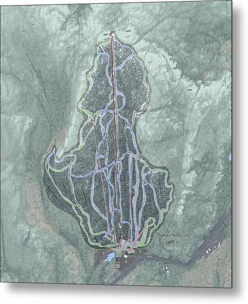 Wildcat Mountain Ski Trail Map  - Metal Print - Powderaddicts