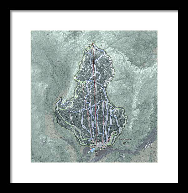 Wildcat Mountain Ski Trail Map  - Framed Print - Powderaddicts