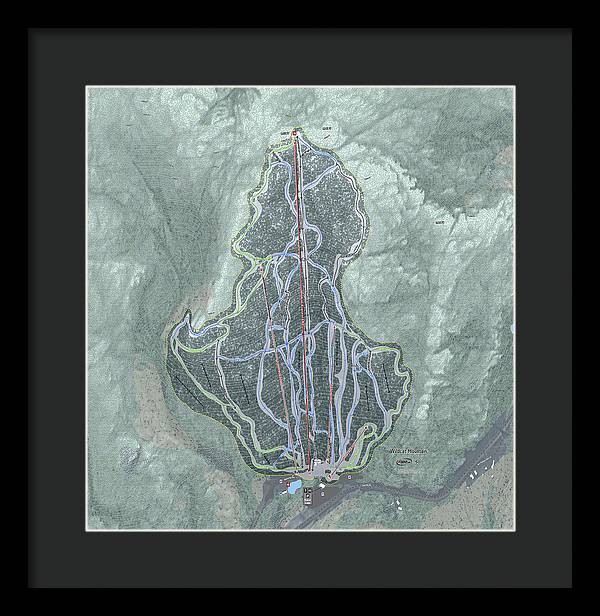 Wildcat Mountain Ski Trail Map  - Framed Print - Powderaddicts