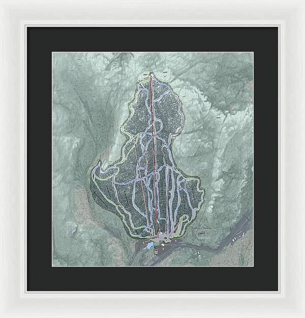 Wildcat Mountain Ski Trail Map  - Framed Print - Powderaddicts