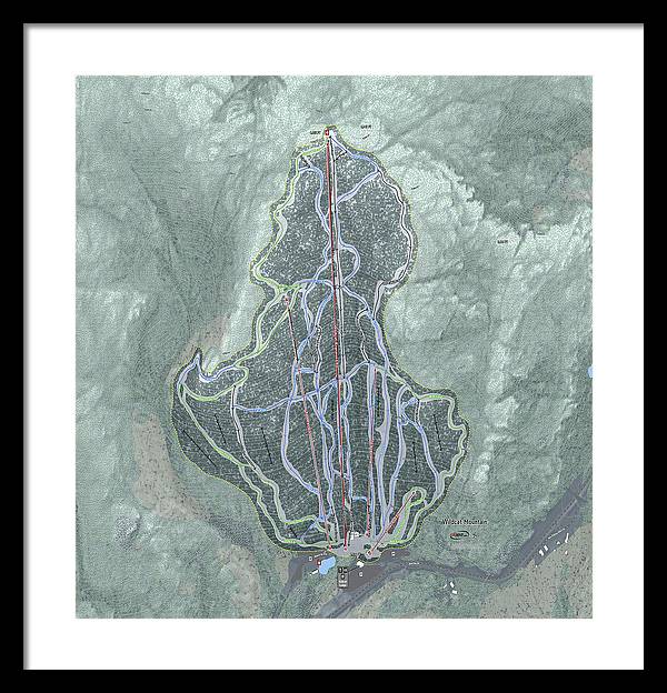 Wildcat Mountain Ski Trail Map  - Framed Print - Powderaddicts