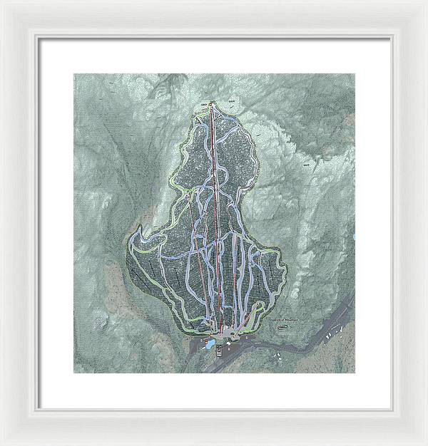 Wildcat Mountain Ski Trail Map  - Framed Print - Powderaddicts