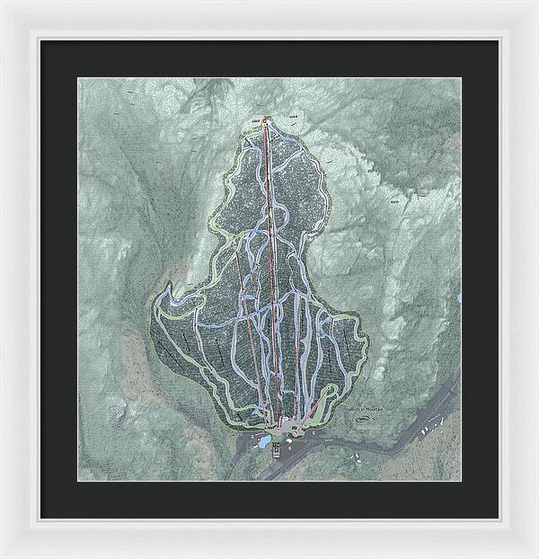 Wildcat Mountain Ski Trail Map  - Framed Print - Powderaddicts