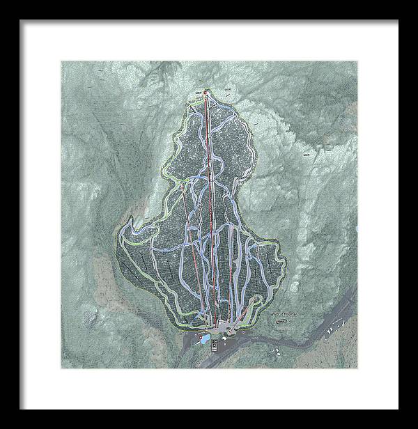 Wildcat Mountain Ski Trail Map  - Framed Print - Powderaddicts