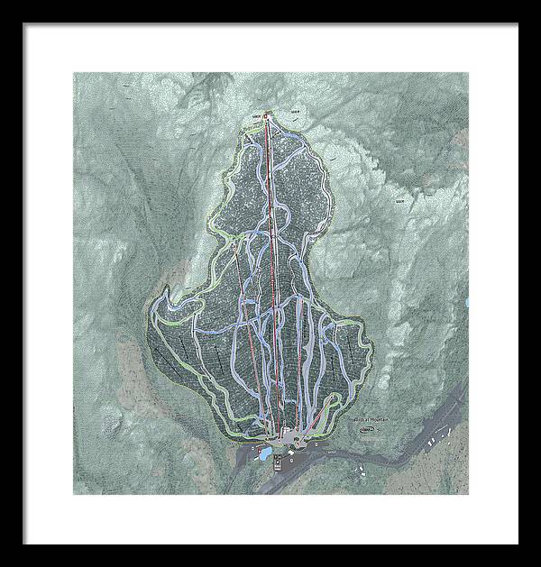 Wildcat Mountain Ski Trail Map  - Framed Print - Powderaddicts