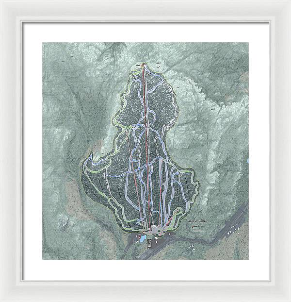 Wildcat Mountain Ski Trail Map  - Framed Print - Powderaddicts