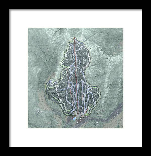 Wildcat Mountain Ski Trail Map  - Framed Print - Powderaddicts