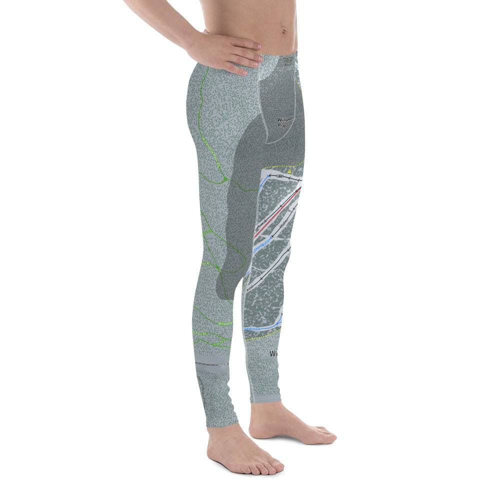 Willamette Pass, Oregon Ski Trail Map Men's Base Layer Bottom - Powderaddicts