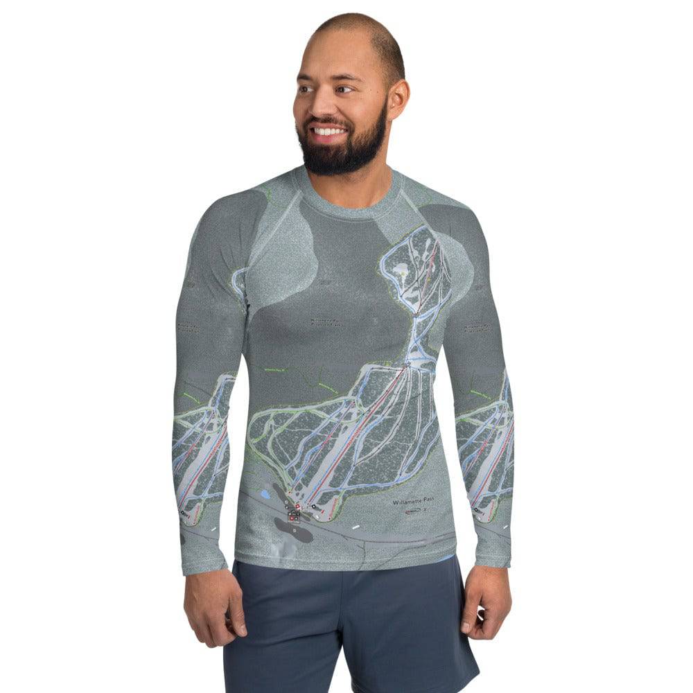 Willamette Pass, Oregon Ski Trail Map Men's Base Layer Top