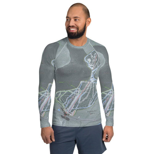 Willamette Pass, Oregon Ski Trail Map Men's Base Layer Top - Powderaddicts