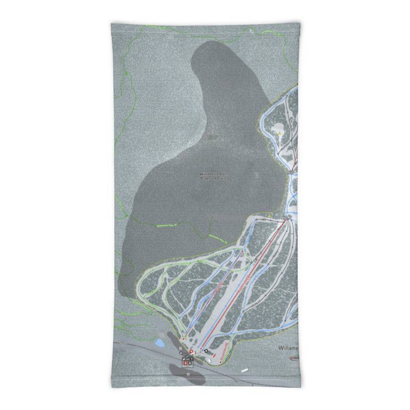 Willamette Pass, Oregon Ski Trail Map Printed Neck Gaiter - Powderaddicts
