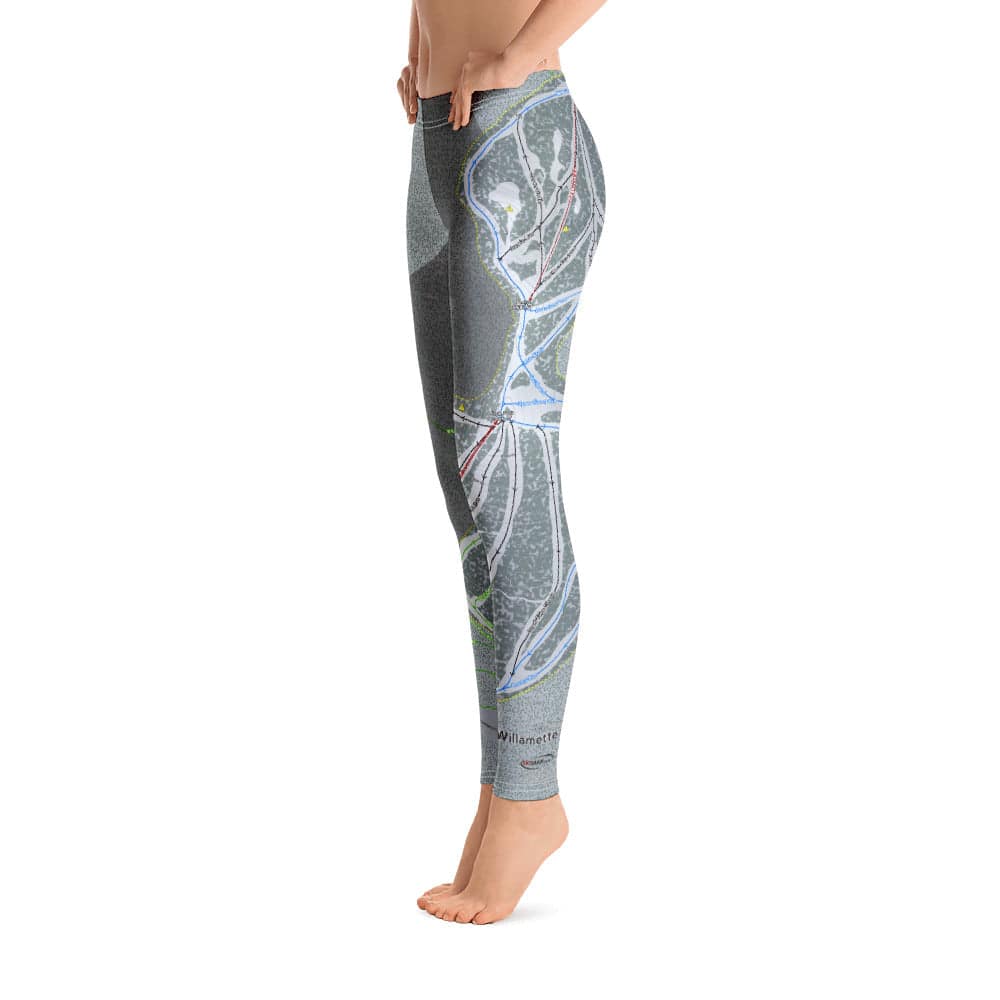 Willamette Pass, Oregon Ski Trail Map Women's Base Layer Bottom - Powderaddicts