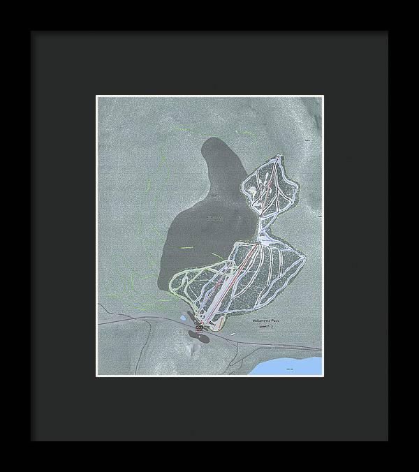 Willamette Pass Ski Trail Map - Framed Print - Powderaddicts