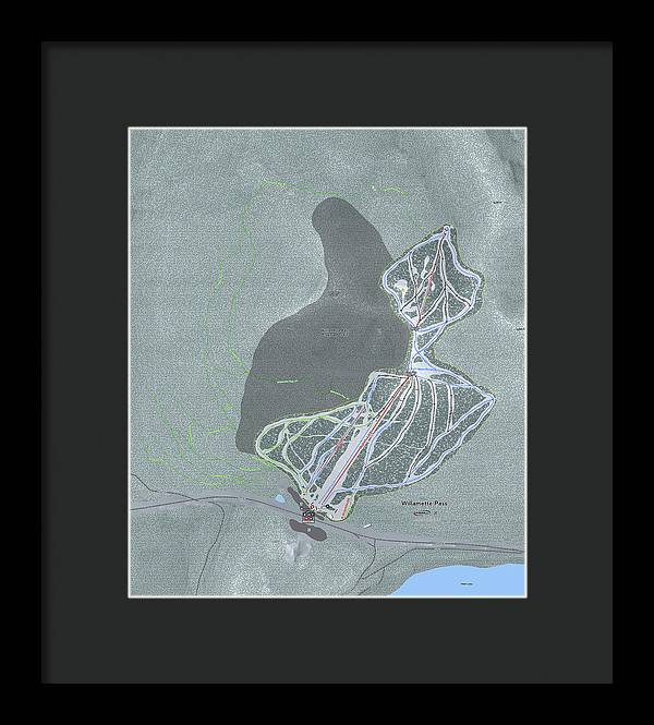 Willamette Pass Ski Trail Map - Framed Print - Powderaddicts