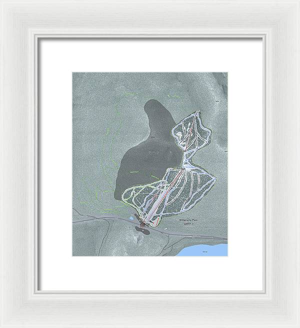 Willamette Pass Ski Trail Map - Framed Print - Powderaddicts