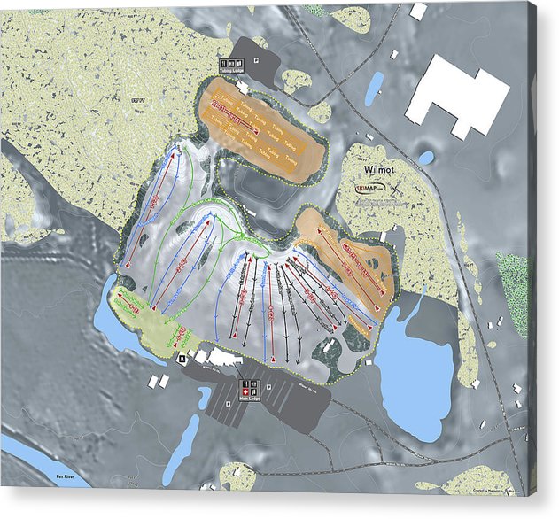 Wilmot Ski Trail Map  - Acrylic Print - Powderaddicts