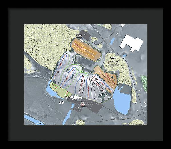 Wilmot Ski Trail Map  - Framed Print - Powderaddicts