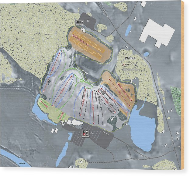 Wilmot Ski Trail Map  - Wood Print - Powderaddicts