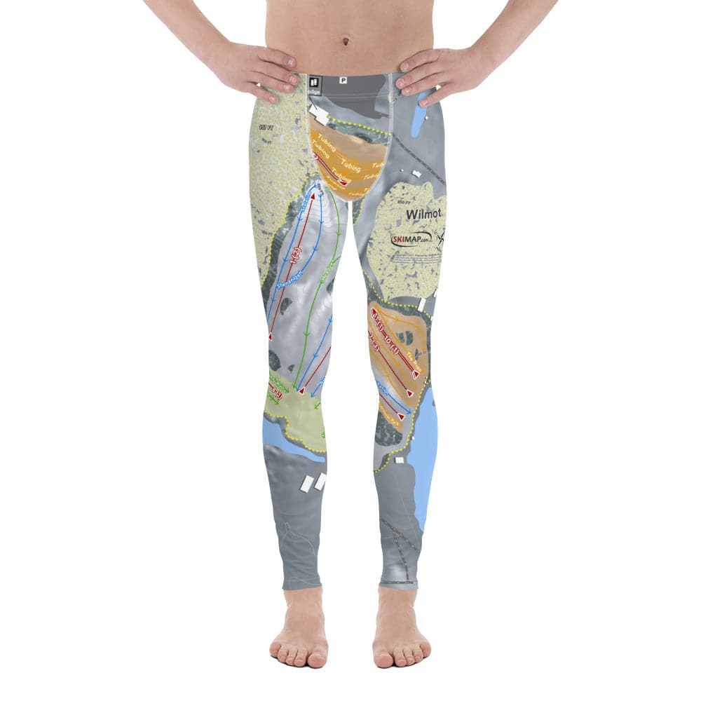 Wilmot, Wisconsin Ski Trail Map Men's Base Layer Bottom - Powderaddicts