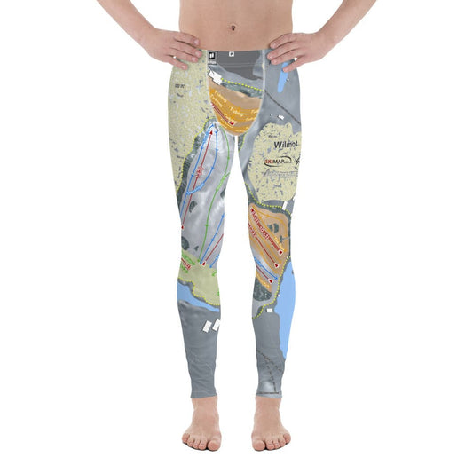 Wilmot, Wisconsin Ski Trail Map Men's Base Layer Bottom - Powderaddicts