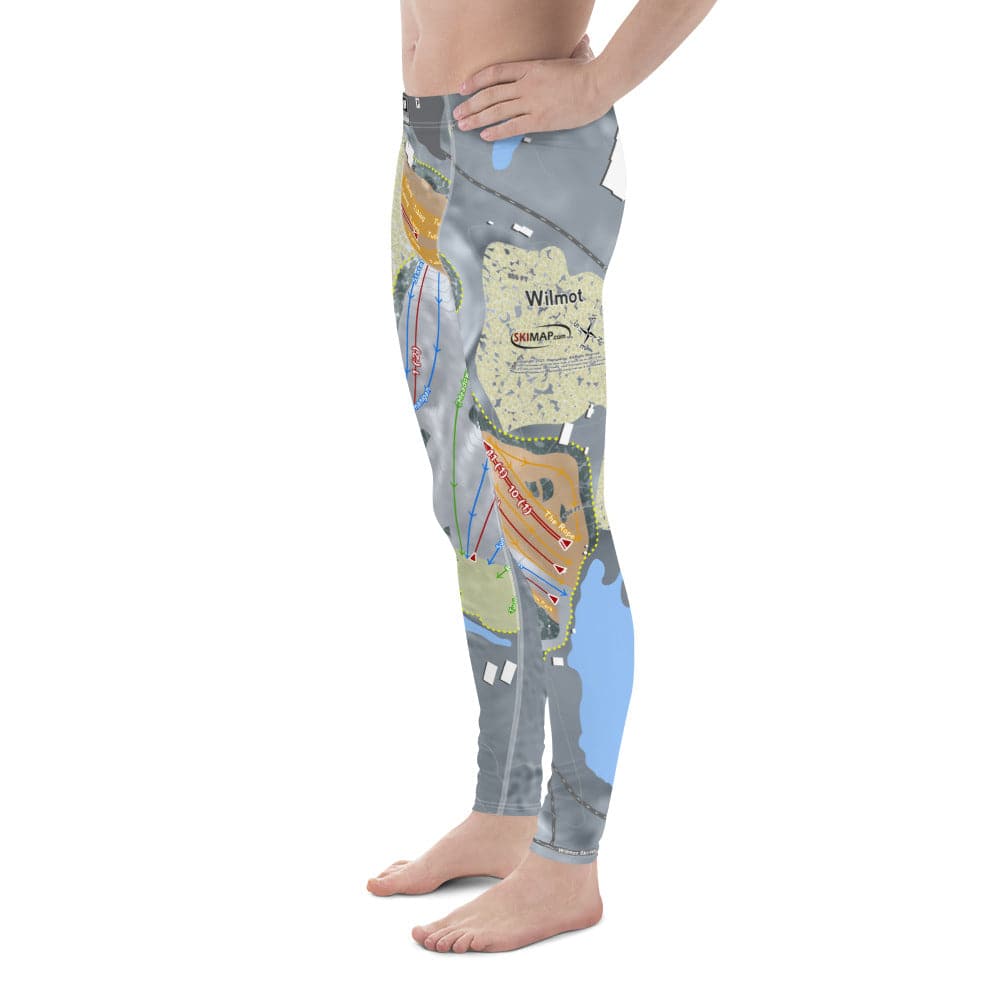 Wilmot, Wisconsin Ski Trail Map Men's Base Layer Bottom - Powderaddicts