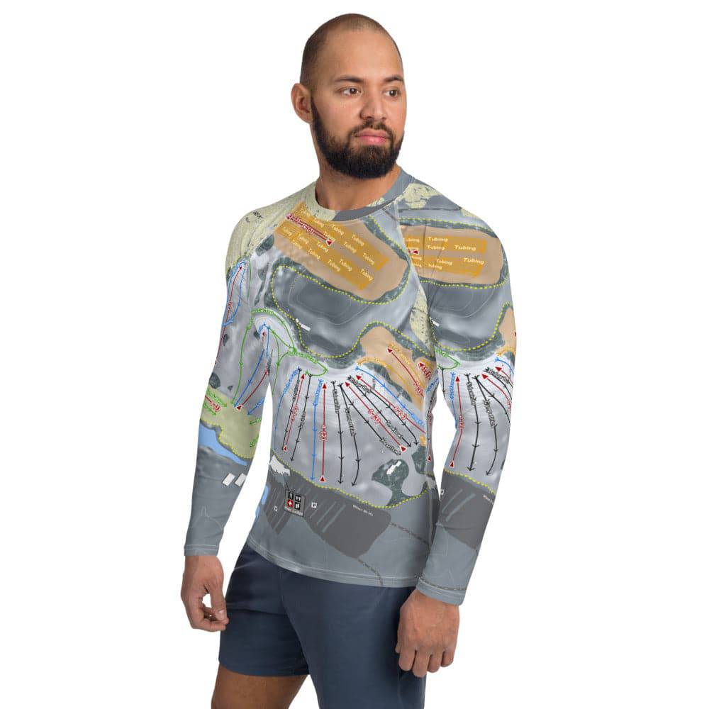 Wilmot, Wisconsin Ski Trail Map Men's Base Layer Top - Powderaddicts