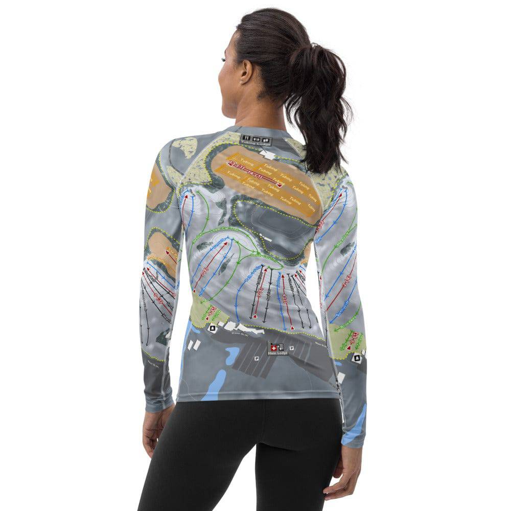 Wilmot, Wisconsin Ski Trail Map Women's Base Layer Top - Powderaddicts