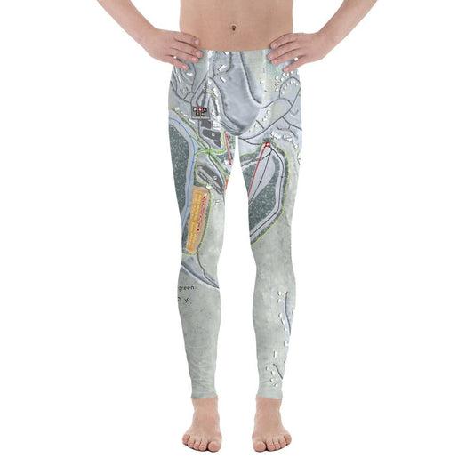 Wintergreen, Virginia Ski Trail Map Men's Base Layer Bottom - Powderaddicts
