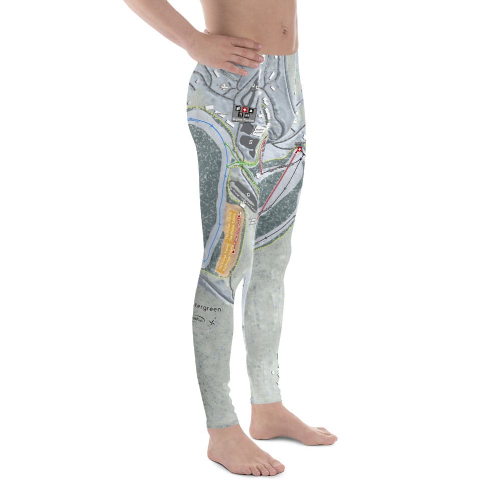 Wintergreen, Virginia Ski Trail Map Men's Base Layer Bottom - Powderaddicts