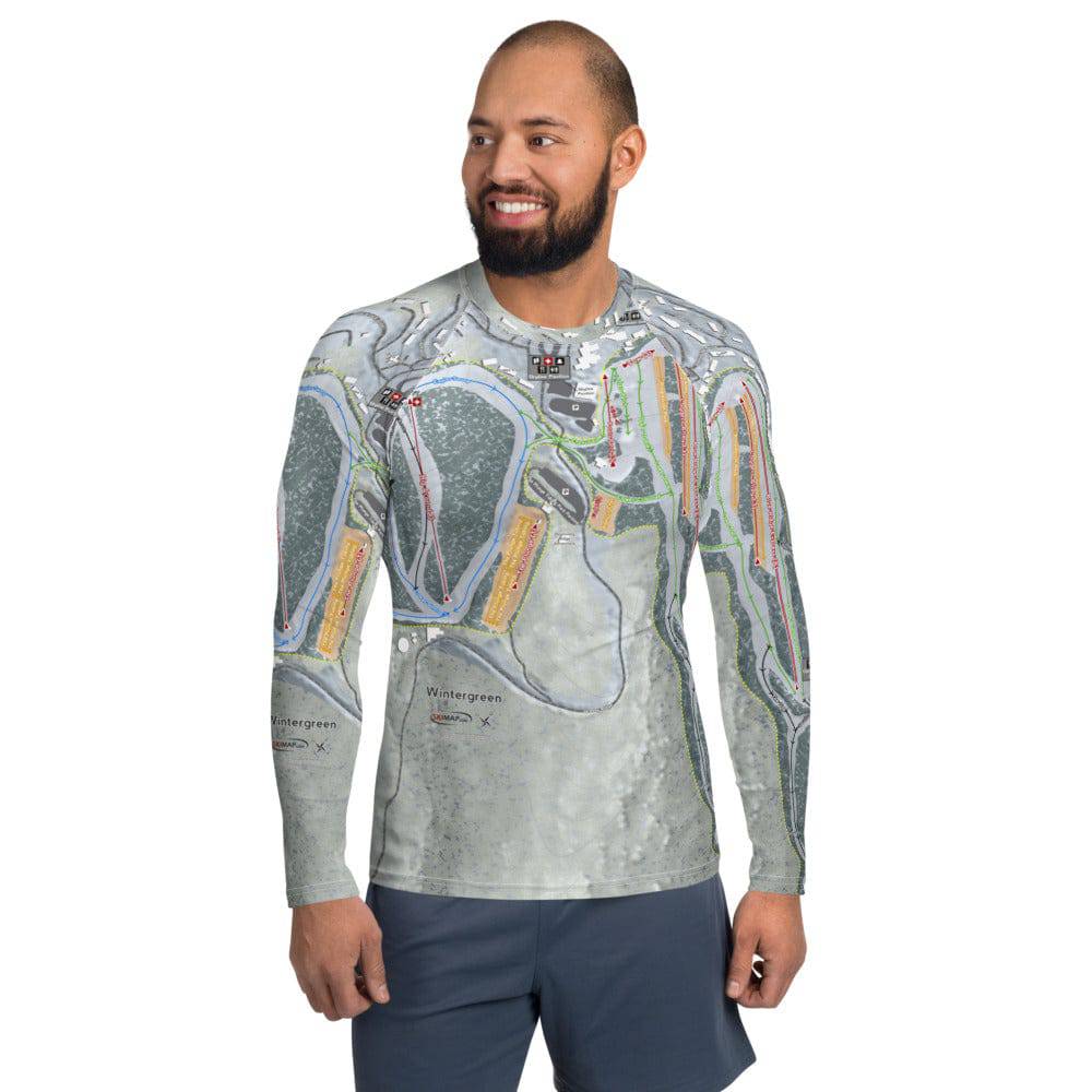 Wintergreen, Virginia Ski Trail Map Men's Base Layer Top