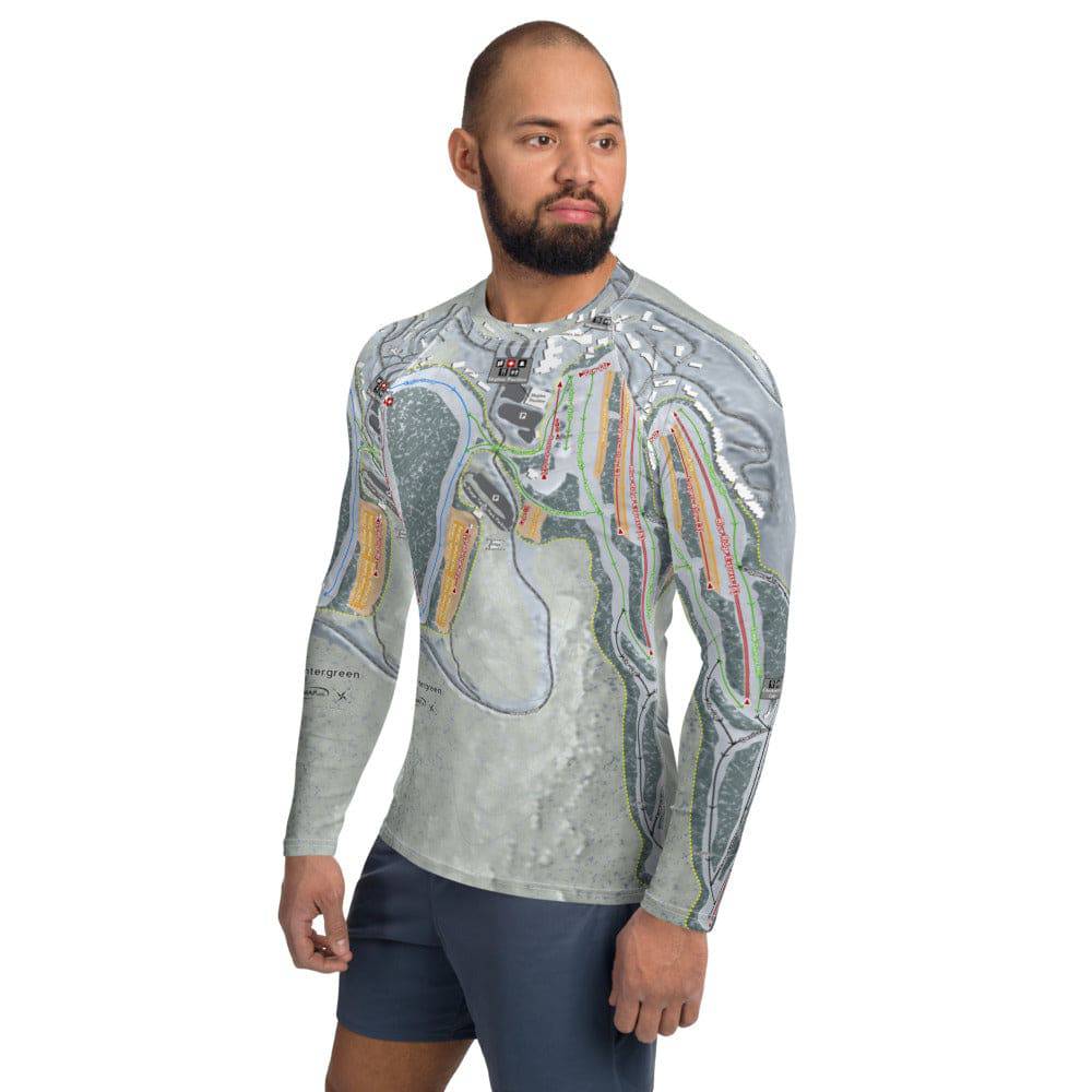 Wintergreen, Virginia Ski Trail Map Men's Base Layer Top - Powderaddicts