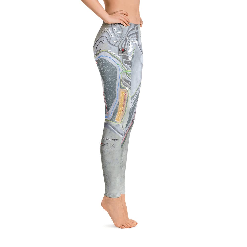 Wintergreen, Virginia Ski Trail Map Women's Base Layer Bottom - Powderaddicts