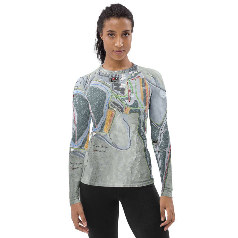 Wintergreen, Virginia Ski Trail Map Women's Base Layer Top