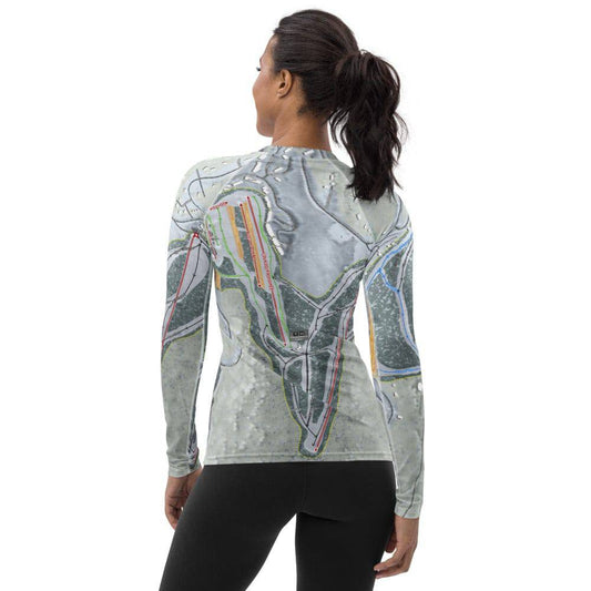 Wintergreen, Virginia Ski Trail Map Women's Base Layer Top - Powderaddicts