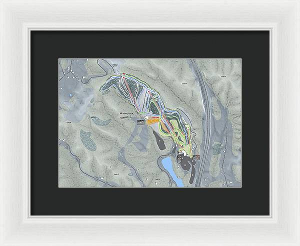 Winterplace Ski Trail Map - Framed Print - Powderaddicts