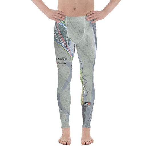 Winterplace, West Virginia Ski Trail Map Men's Base Layer Bottom - Powderaddicts