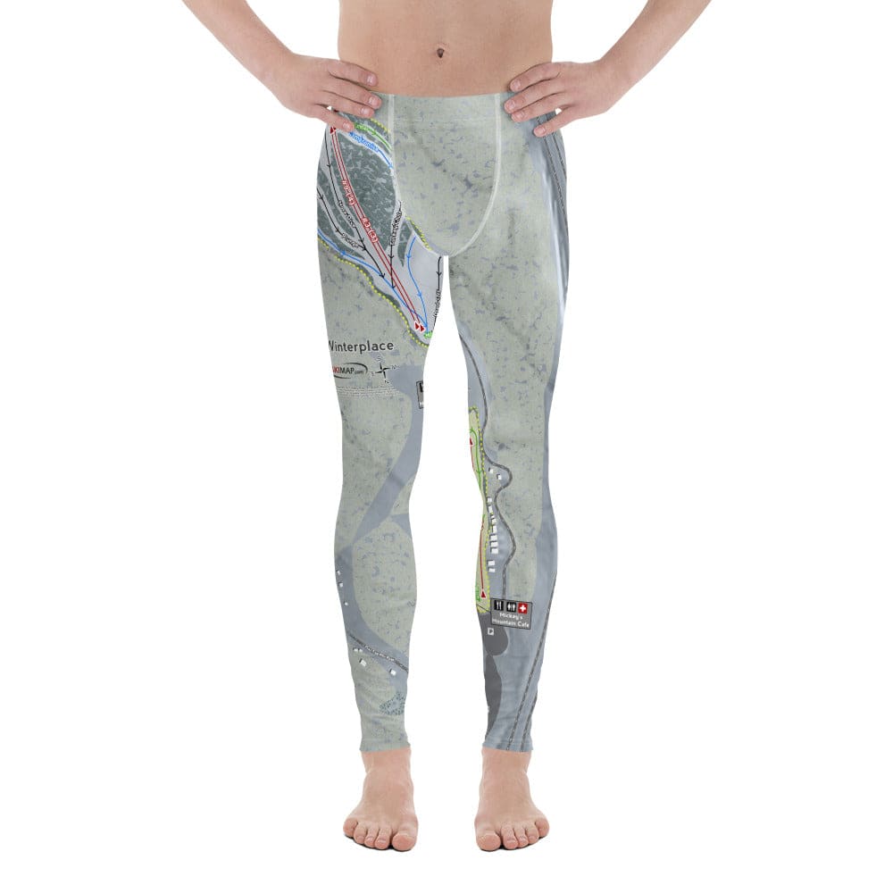 Winterplace, West Virginia Ski Trail Map Men's Base Layer Bottom - Powderaddicts
