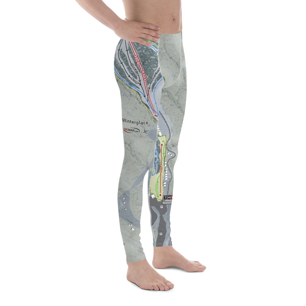 Winterplace, West Virginia Ski Trail Map Men's Base Layer Bottom - Powderaddicts