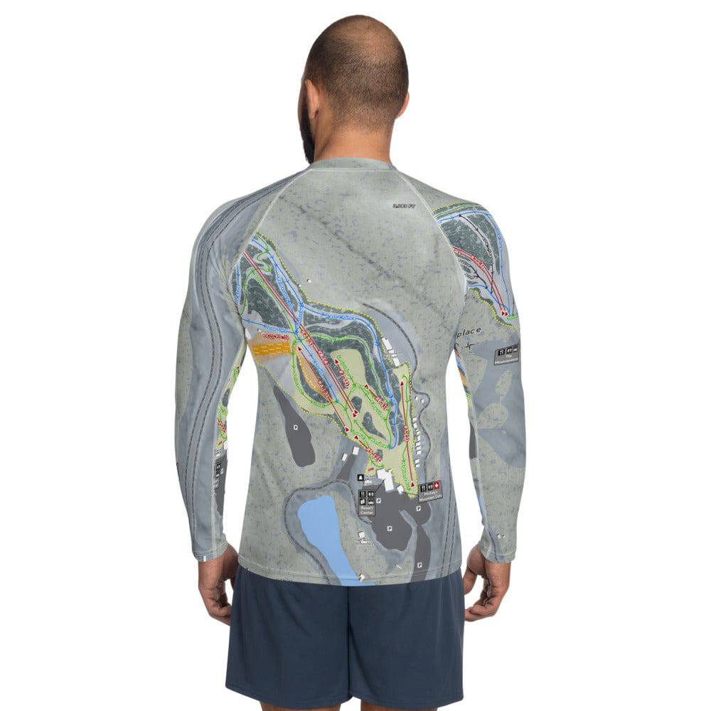 Winterplace, West Virginia Ski Trail Map Men's Base Layer Top - Powderaddicts