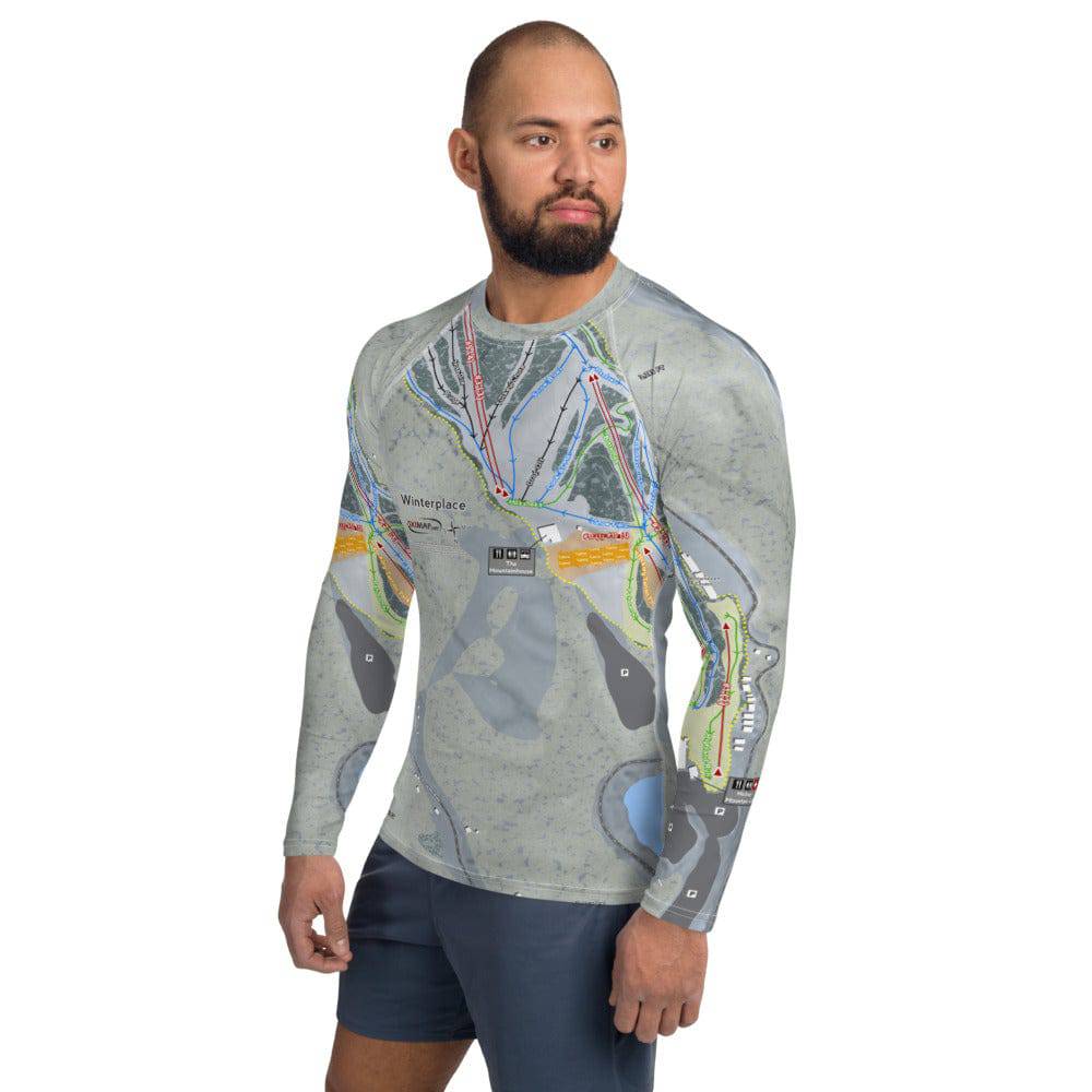 Winterplace, West Virginia Ski Trail Map Men's Base Layer Top - Powderaddicts