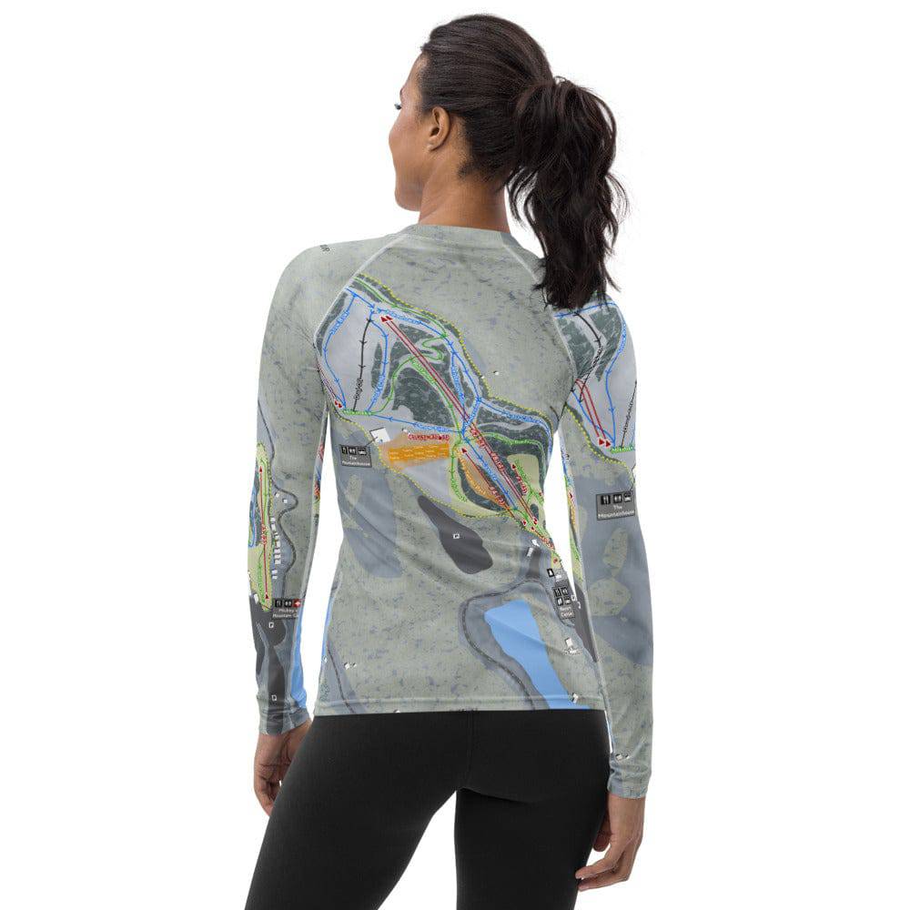 Winterplace, West Virginia Ski Trail Map Women's Base Layer Top - Powderaddicts