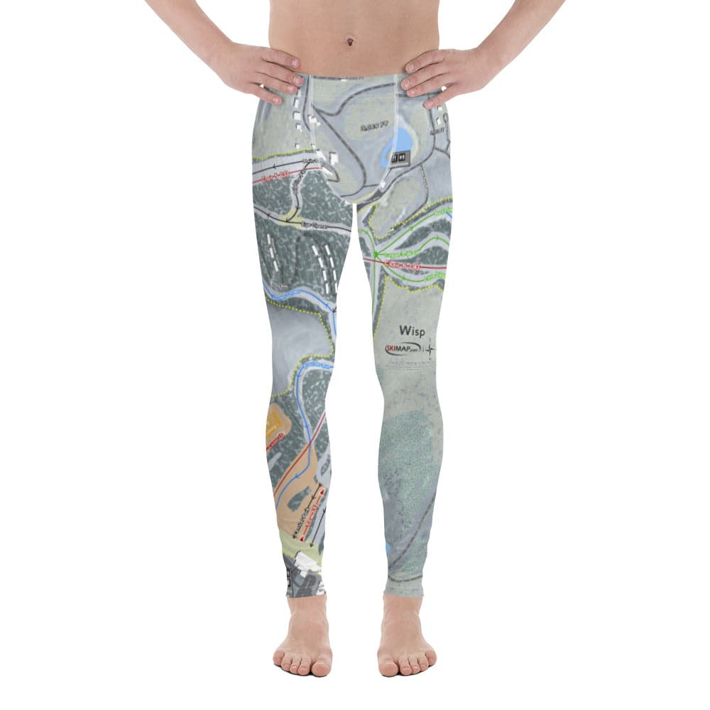 Wisp, Maryland Ski Trail Map Men's Base Layer Bottom - Powderaddicts