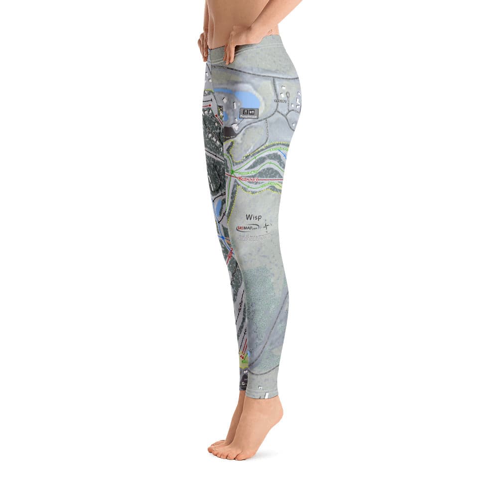 Wisp, Maryland Ski Trail Map Women's Base Layer Bottom - Powderaddicts