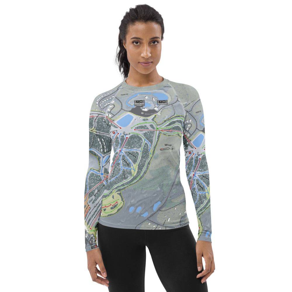 Wisp, Maryland Ski Trail Map Women's Base Layer Top